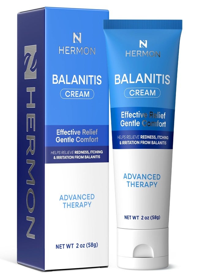 Hermon Balanitis Relief Cream: Balanitis Treatment for Men, Natural Soothing Ointment for Relief from Symptoms of Irritation and Itch (2oz) - Image 1